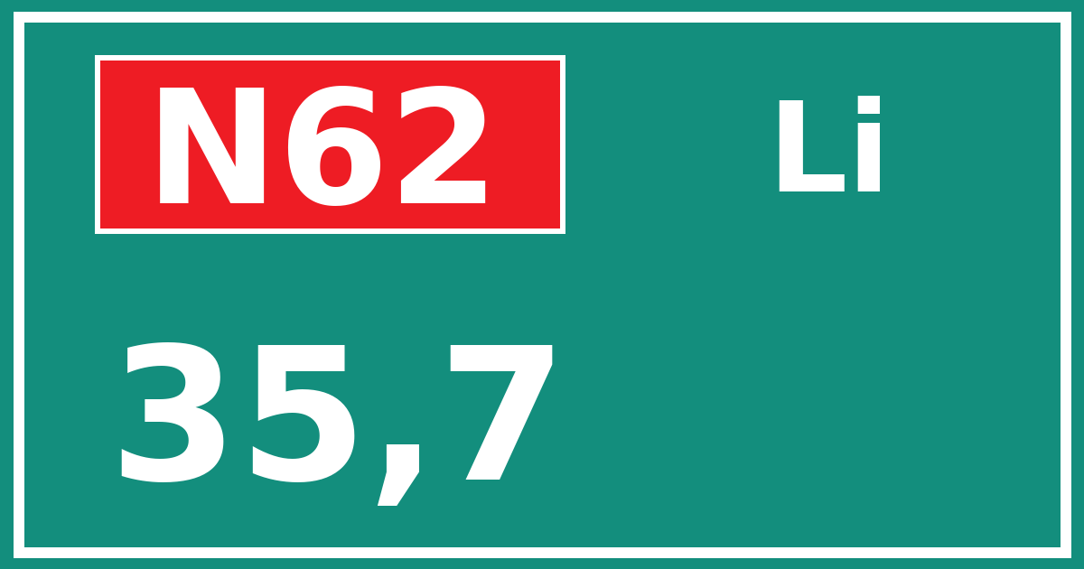 Hectometerbord N62 35,7 zijde Li