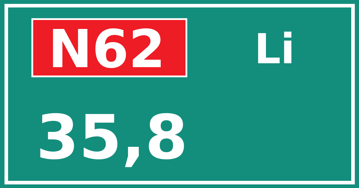 Hectometerbord N62 35,8 zijde Li