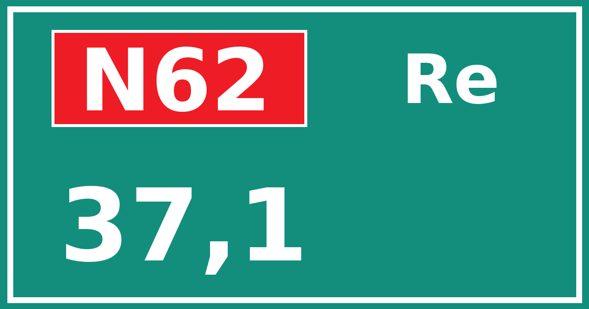 Hectometerbord N62 37,1 zijde Re