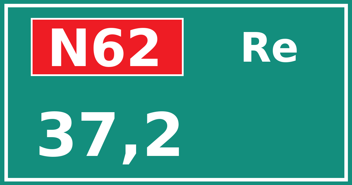 Hectometerbord N62 37,2 zijde Re