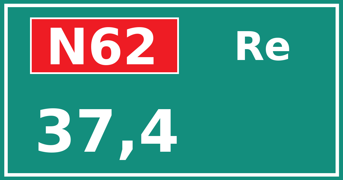 Hectometerbord N62 37,4 zijde Re