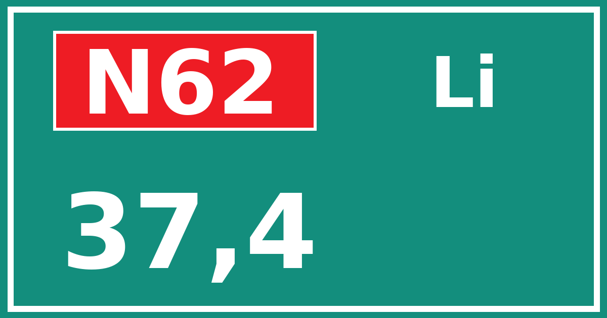 Hectometerbord N62 37,4 zijde Li
