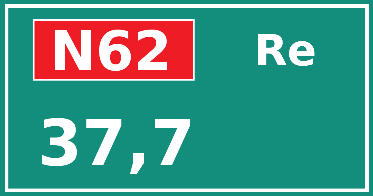 Hectometerbord N62 37,7 zijde Re