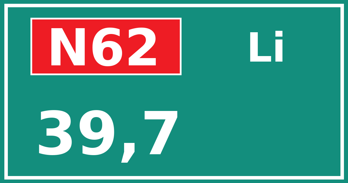 Hectometerbord N62 39,7 zijde Li