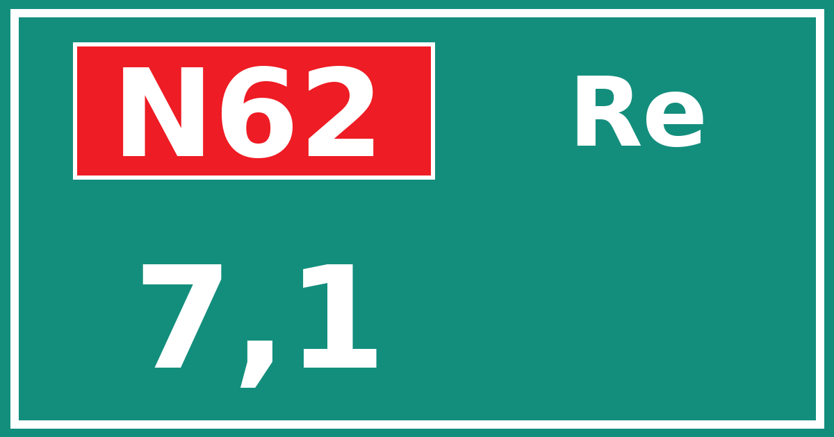 Hectometerbord N62 7,1 zijde Re
