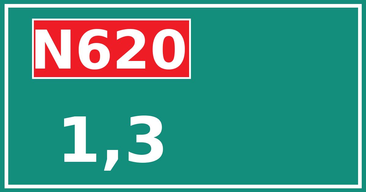 Hectometerbord N620 1,3