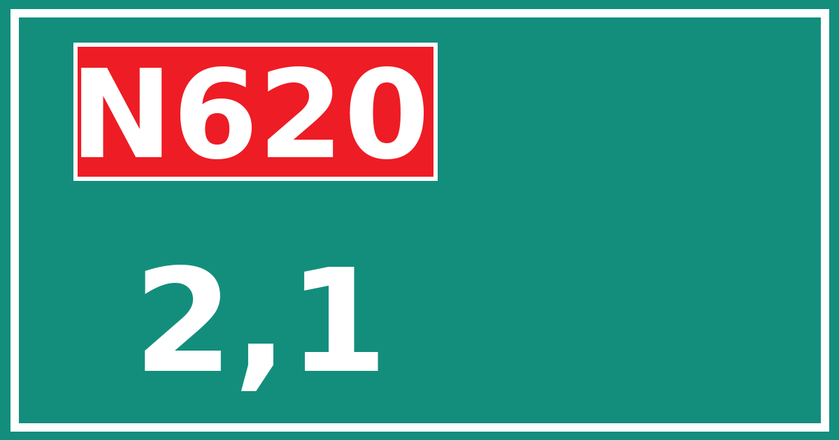 Hectometerbord N620 2,1