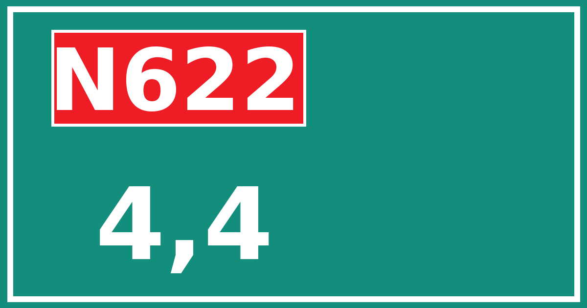 Hectometerbord N622 4,4