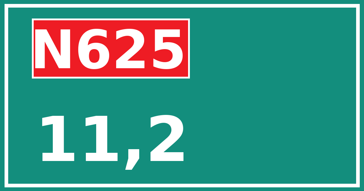 Hectometerbord N625 11,2