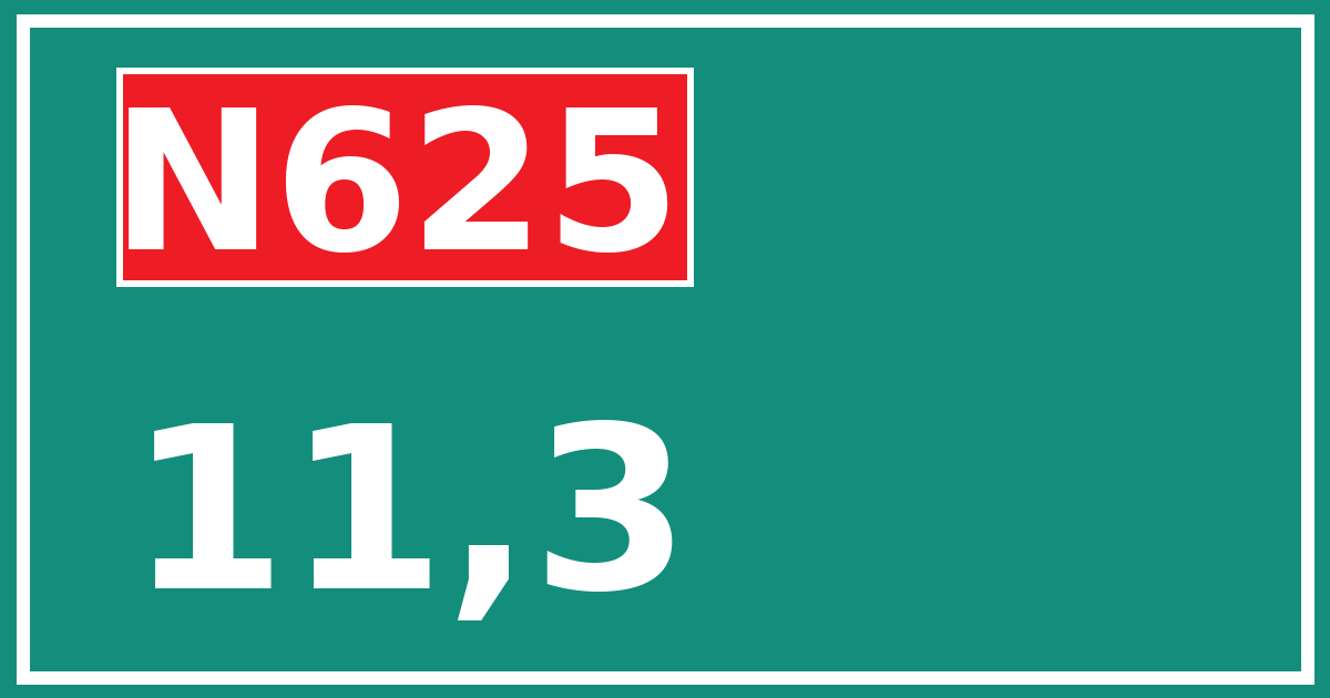 Hectometerbord N625 11,3