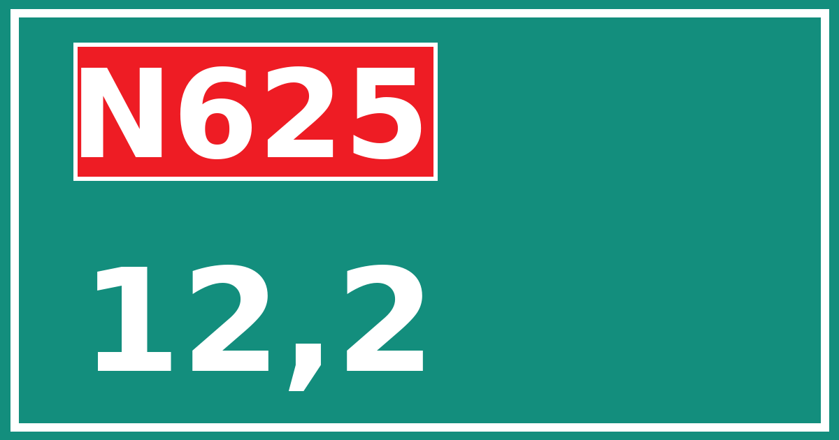 Hectometerbord N625 12,2