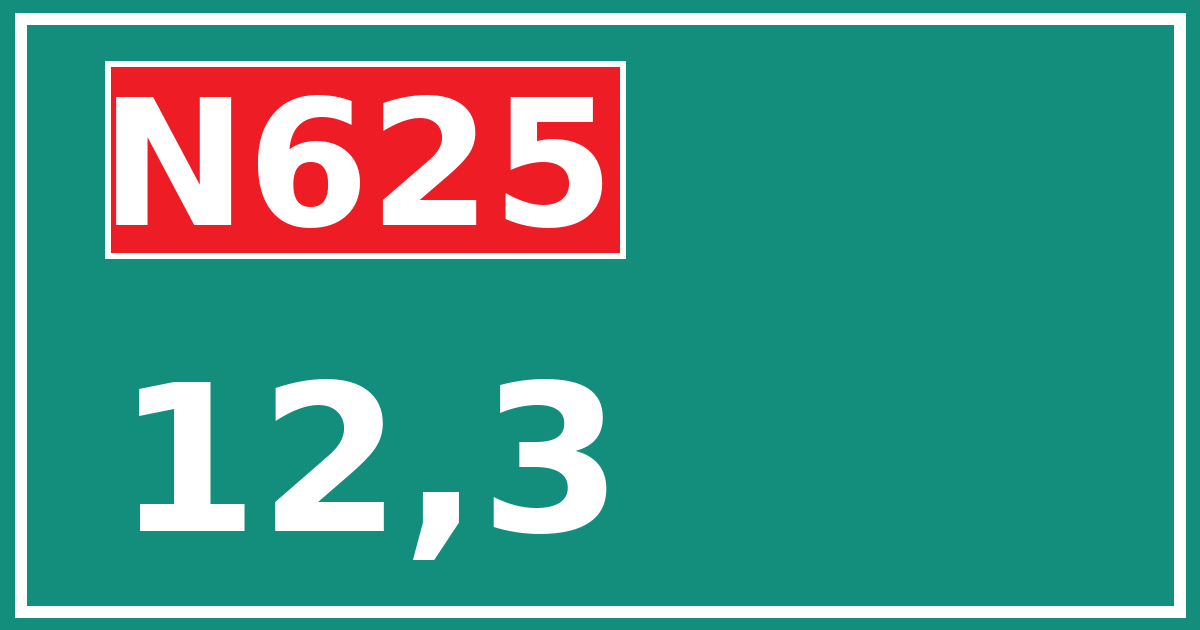 Hectometerbord N625 12,3