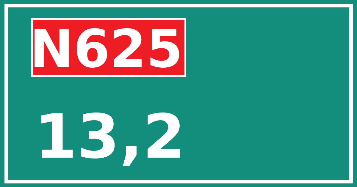 Hectometerbord N625 13,2