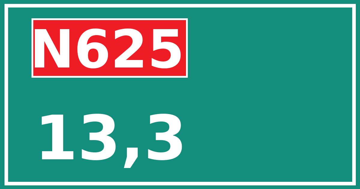 Hectometerbord N625 13,3