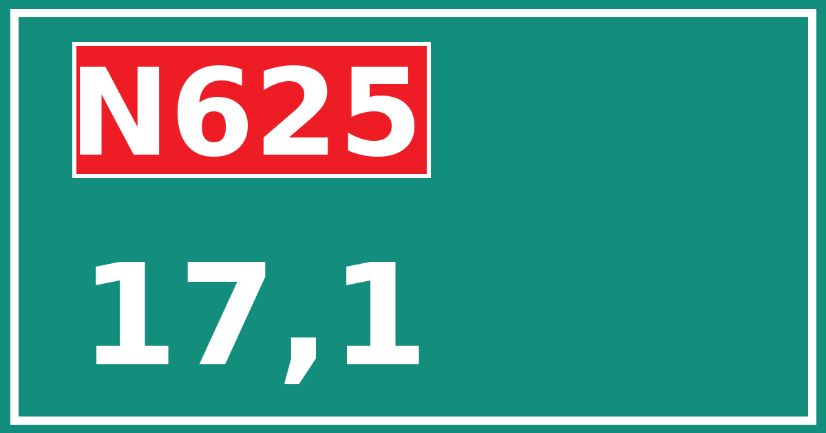 Hectometerbord N625 17,1