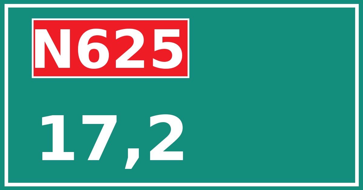 Hectometerbord N625 17,2