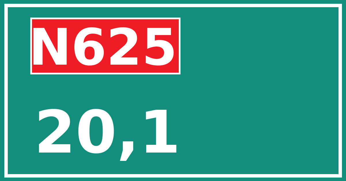 Hectometerbord N625 20,1
