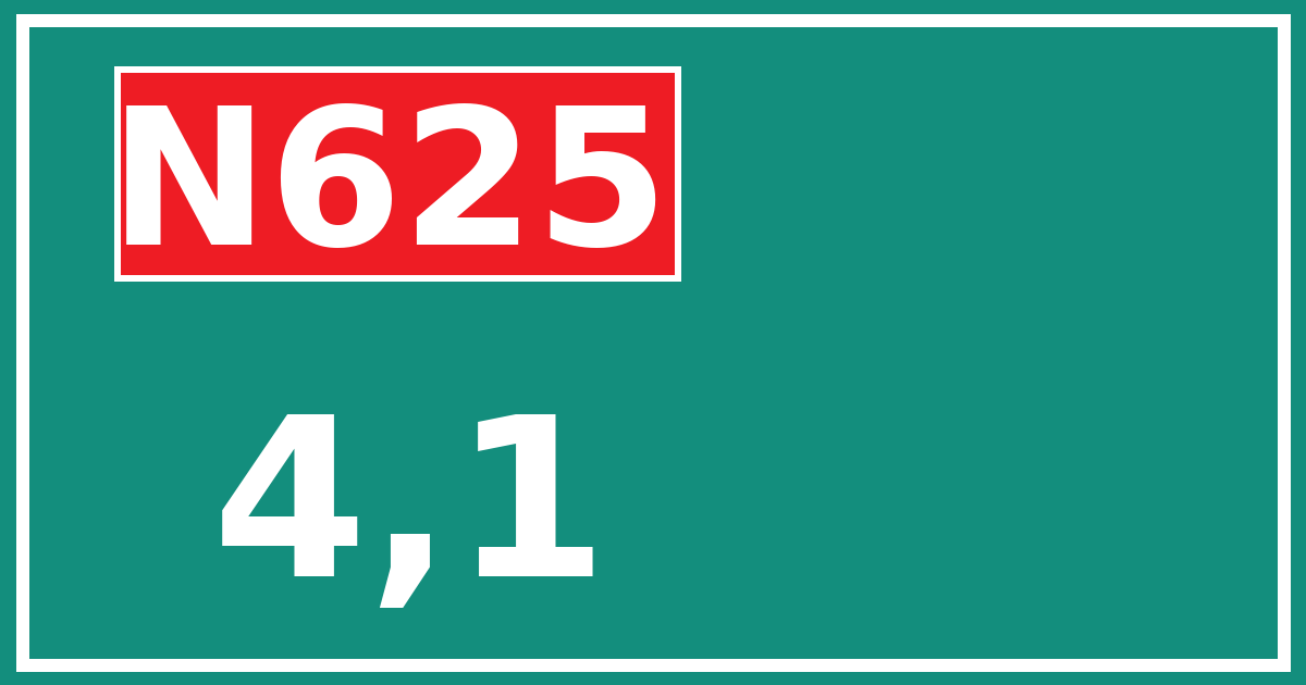 Hectometerbord N625 4,1