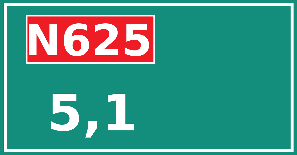 Hectometerbord N625 5,1