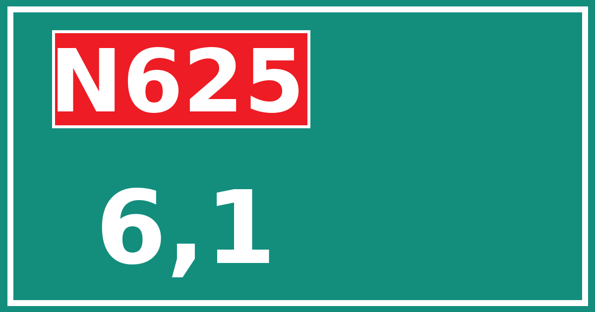 Hectometerbord N625 6,1