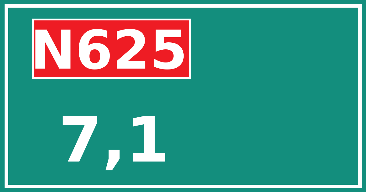Hectometerbord N625 7,1