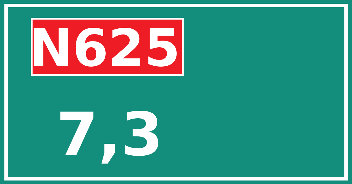 Hectometerbord N625 7,3