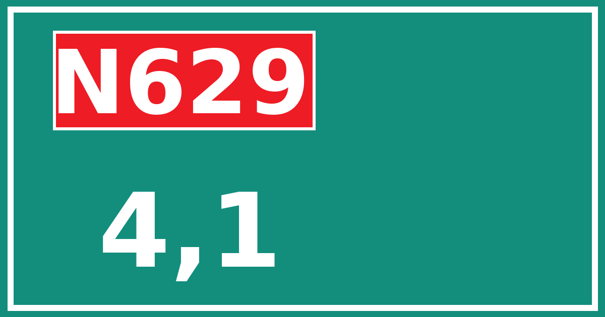 Hectometerbord N629 4,1