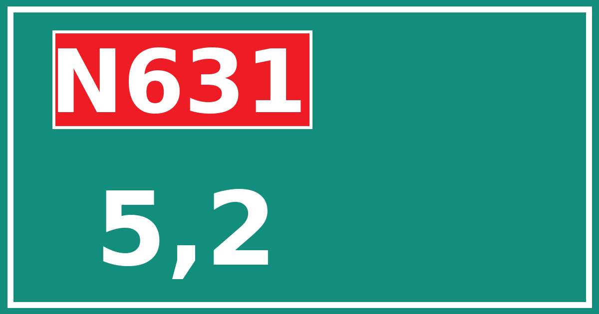 Hectometerbord N631 5,2