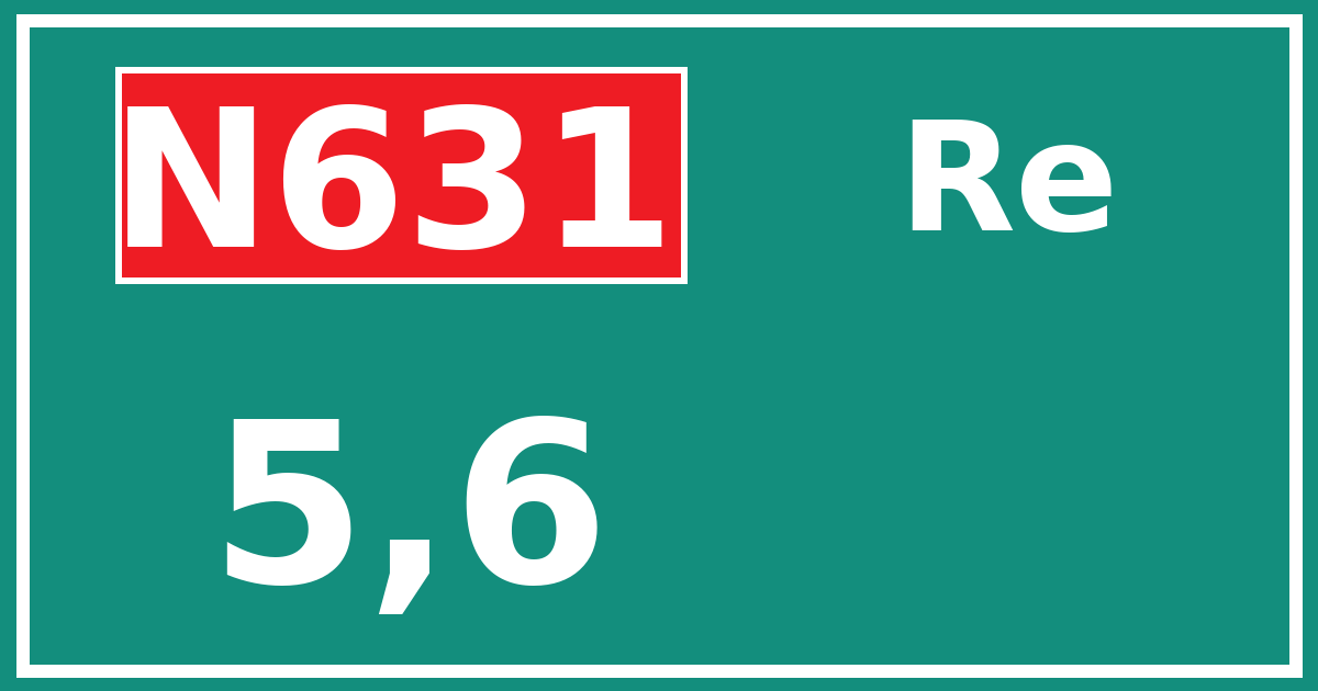 Hectometerbord N631 5,6 zijde Re