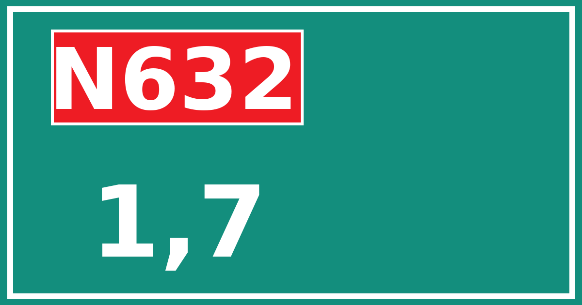 Hectometerbord N632 1,7