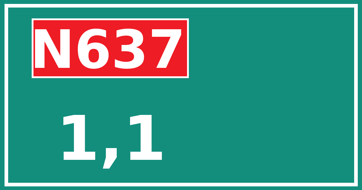 Hectometerbord N637 1,1