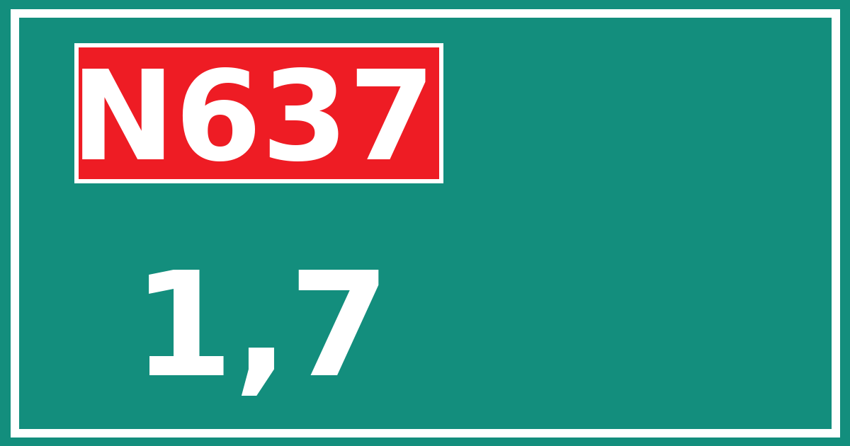 Hectometerbord N637 1,7