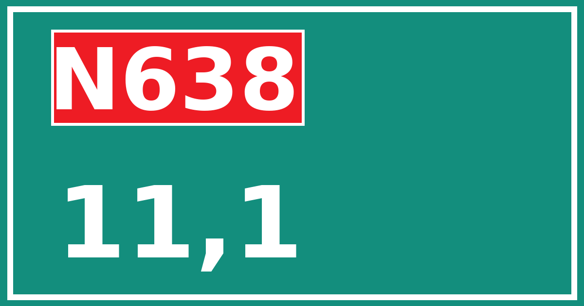 Hectometerbord N638 11,1