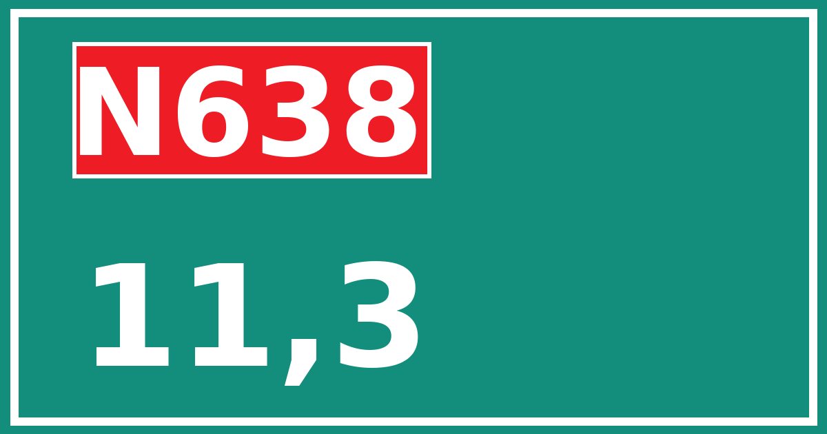 Hectometerbord N638 11,3