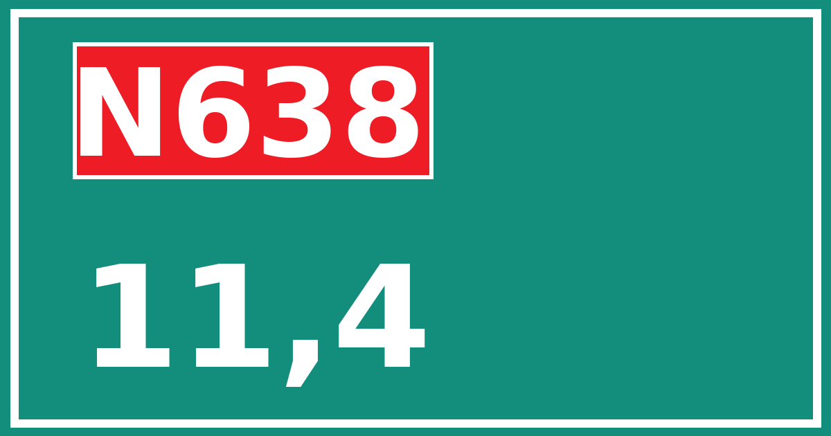 Hectometerbord N638 11,4