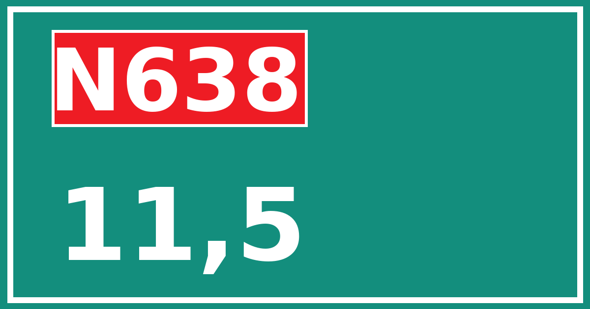 Hectometerbord N638 11,5