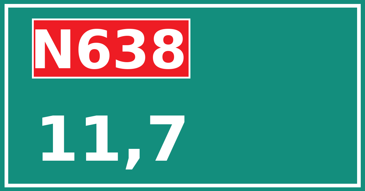 Hectometerbord N638 11,7