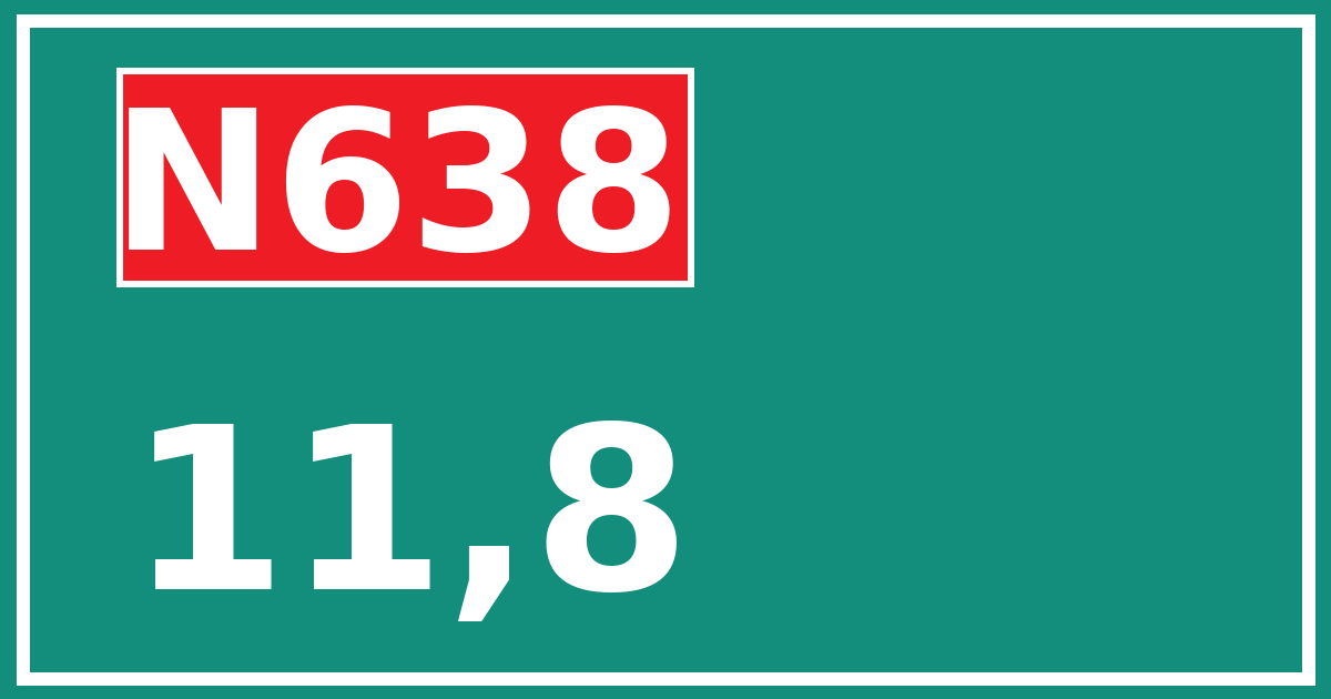 Hectometerbord N638 11,8