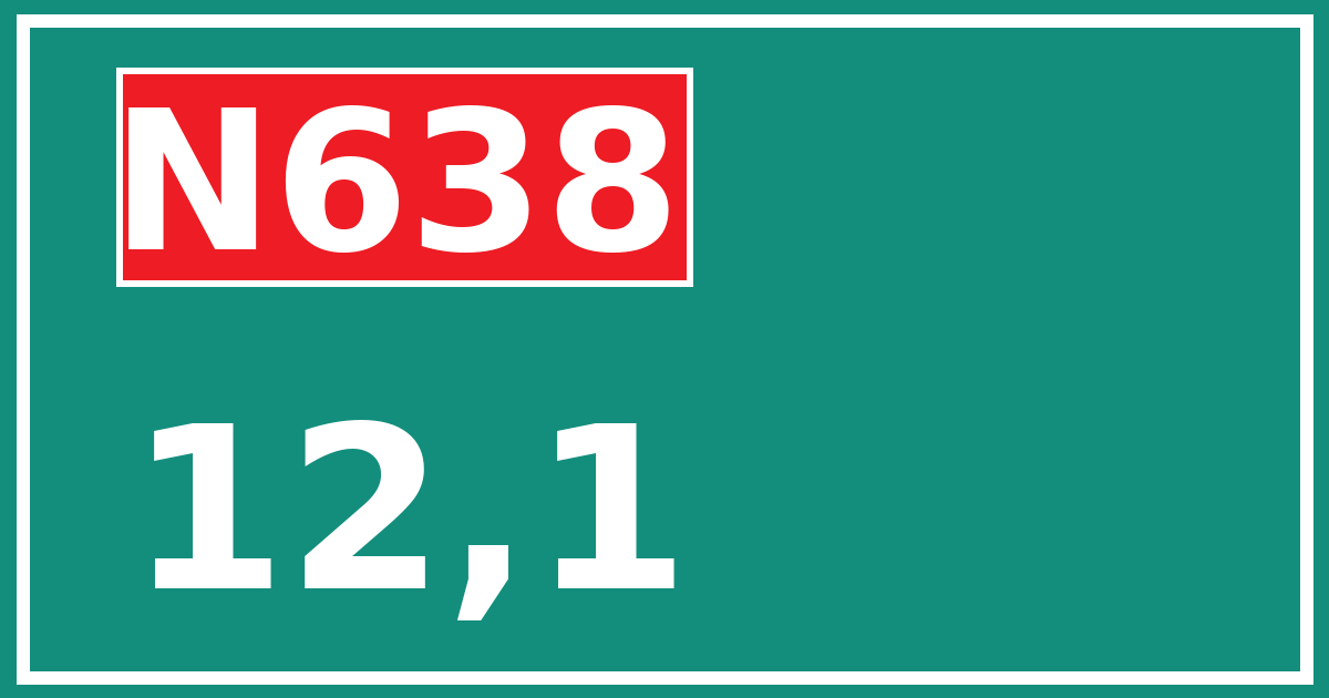 Hectometerbord N638 12,1