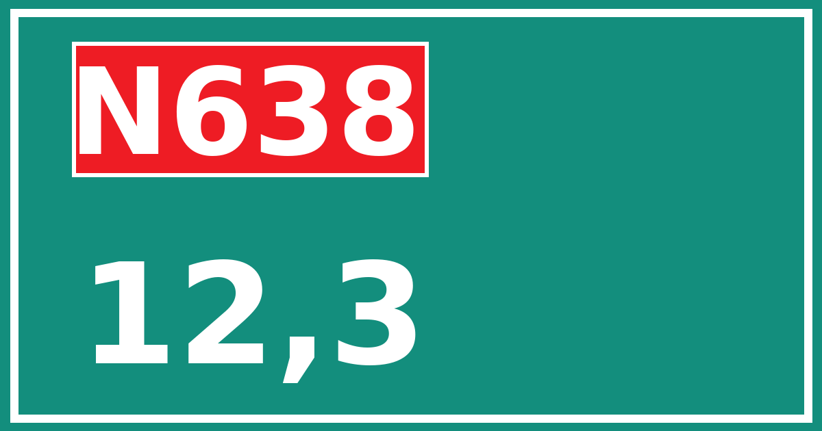 Hectometerbord N638 12,3