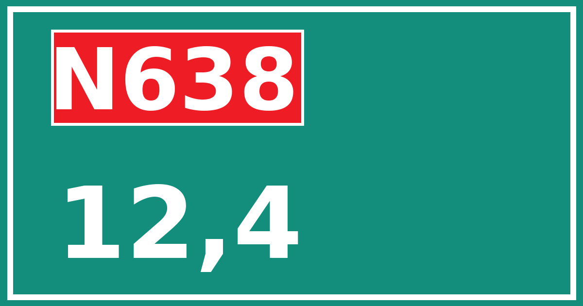 Hectometerbord N638 12,4