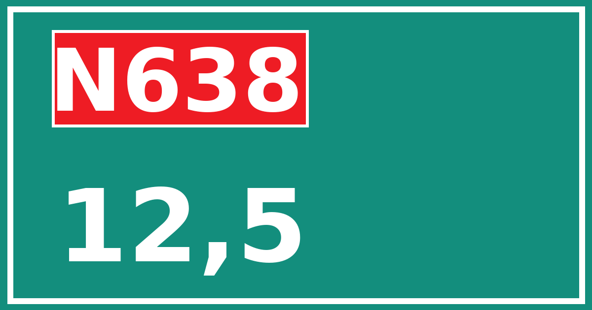 Hectometerbord N638 12,5