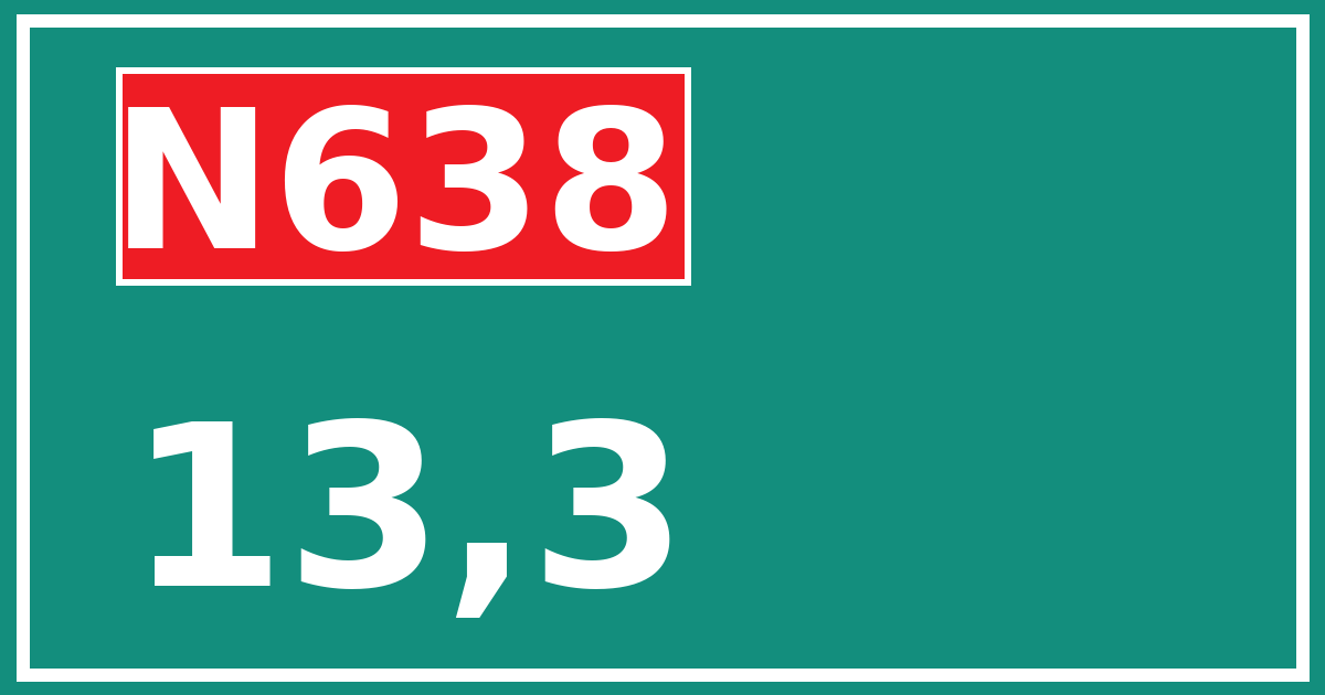 Hectometerbord N638 13,3