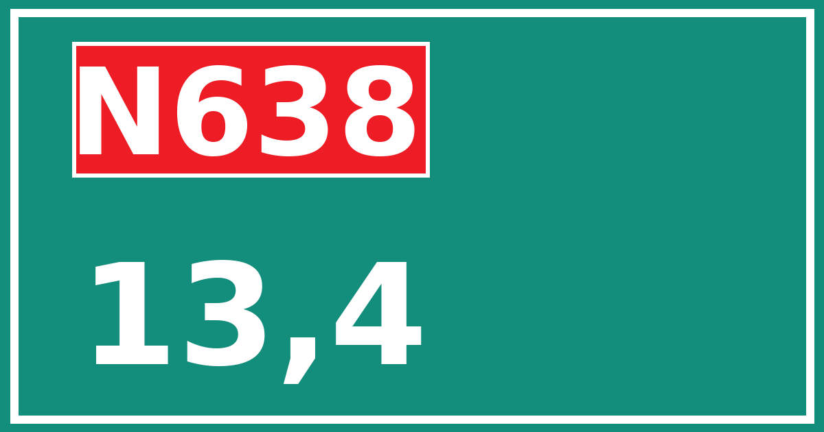 Hectometerbord N638 13,4