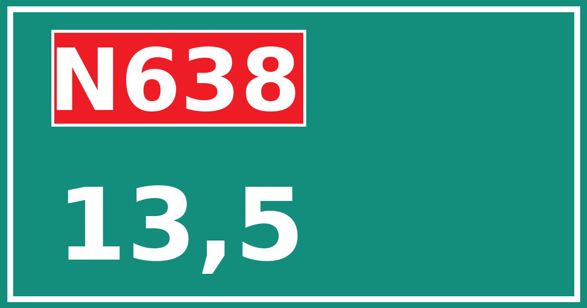Hectometerbord N638 13,5