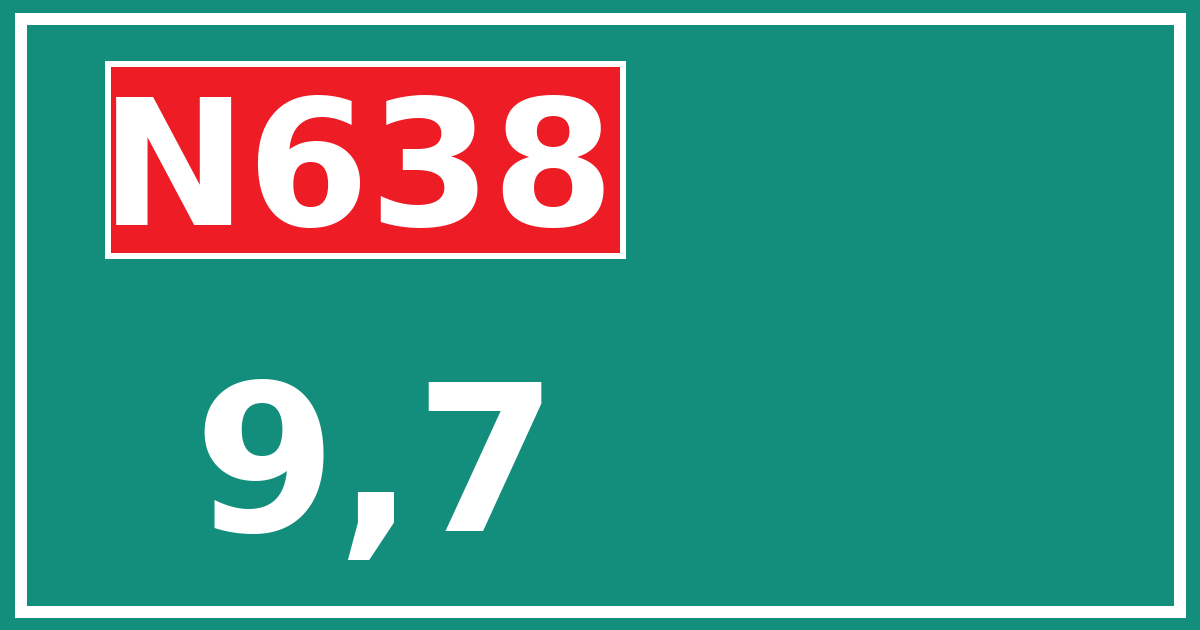 Hectometerbord N638 9,7