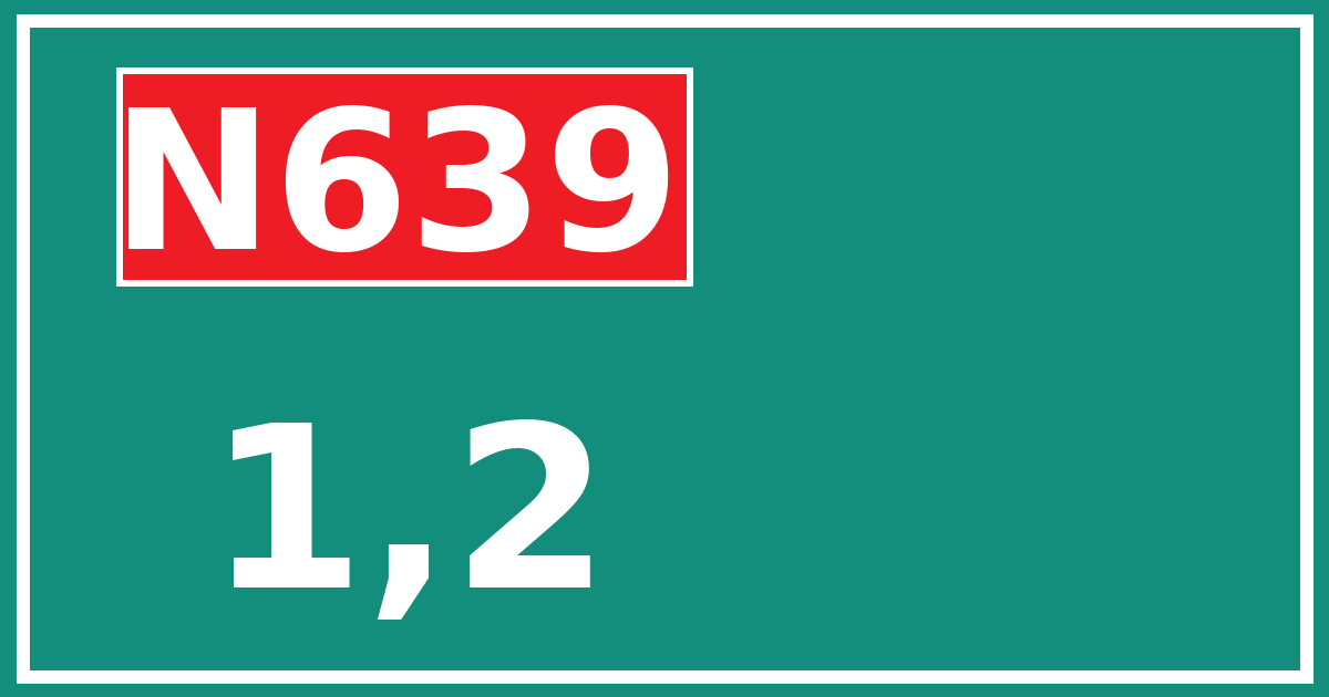 Hectometerbord N639 1,2