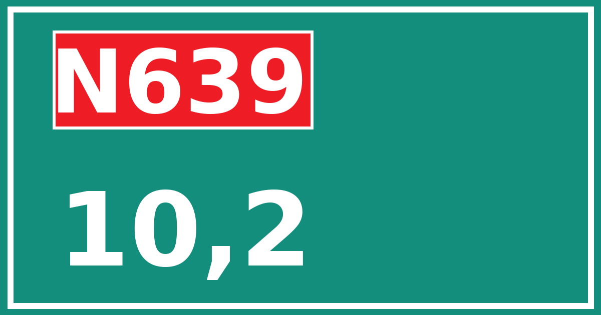 Hectometerbord N639 10,2
