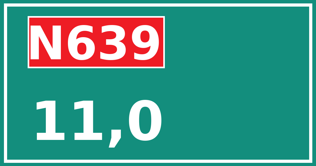 Hectometerbord N639 11,0