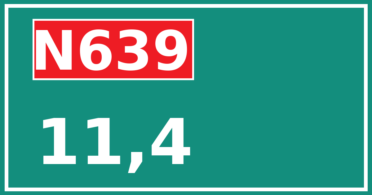 Hectometerbord N639 11,4